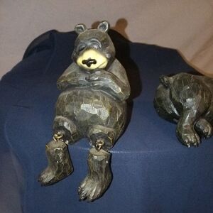 Handcrafted Jeff Flemming Bearfoots Collectible Black Bear Figurines